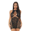 Pink Lipstick Money-Core Bodystocking Dress - Black O/S