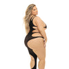Pink Lipstick Show You How Cut Out Bodystocking Black QN