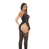 Pink Lipstick Star Sign Bodystocking - Black O/S