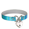 Plesur Heart Lock Collar - Holographic Blue