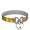 Plesur Heart Lock Collar - Holographic Gold
