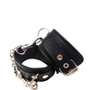 Rouge Fetish Play Vegan Leather Wrist Cuffs - Black