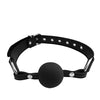 Rouge Fetish Play Vegan Leather Ball Gag - Black