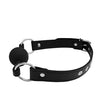 Rouge Fetish Play Vegan Leather Ball Gag - Black