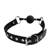 Rouge Fetish Play Vegan Leather Ball Gag - Black