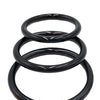 Rouge Black Stainless Steel 3 Piece Cock Ring Set - Black