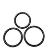 Rouge Black Stainless Steel 3 Piece Cock Ring Set - Black