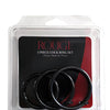 Rouge Black Stainless Steel 3 Piece Cock Ring Set - Black