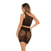 Rene Rofe Hidden Secret Laced Top & Skirt Black O/S