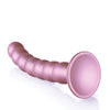 Shots Ouch 8" Beaded G-Spot Dildo - Rose Gold