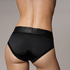 Shots Ouch Vibrating Strap On High-Cut Brief - Black XS/S