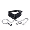 Sportsheets Velvet Noir Collar & Removable Clamps - Black