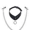 Sportsheets Velvet Noir Collar & Removable Clamps - Black