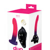 VeDO Duo Silicone Dildo w/Harness - Pink/Purple