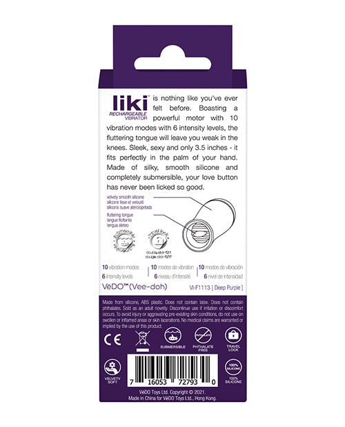 Vedo Liki Rechargeable Flicker Vibe - Assorted Colors