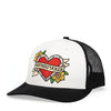 Wood Rocket Tattoo Heart Mother Fucker Trucker Hat - Black/White