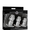 Master Series - Dicked Clear Hollow Anal Plug 3 pc Set