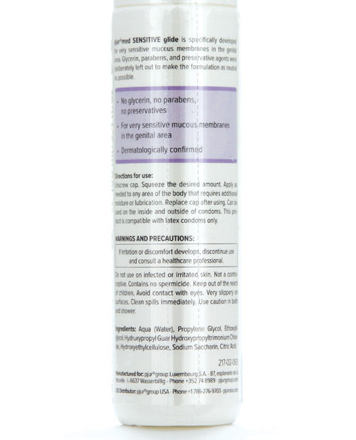 Pjur Med Sensitive Glide Water Based Personal Lubricant - 100ml Bottle