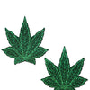Pastease Premium Glitter Marijuana Leafs - Green O/S