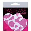 Pastease Premium Cow Print Glittery Velvet Heart  - Pink Strawberry O/S