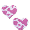 Pastease Premium Cow Print Glittery Velvet Heart  - Pink Strawberry O/S