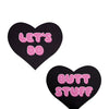 Pastease Premium Heart Let's Do Butt Stuff - Black/Pink O/S