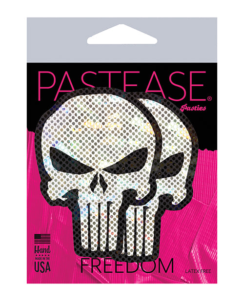 Pastease Premium Glittering Punisher Skull - White/Black O/S