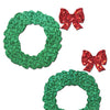 Pastease Premium Glitter Wreath w/Bow Nipple Covers - Red O/S
