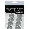 Pastease Premium Mini Glitter Hearts - Silver Pack of 8