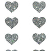 Pastease Premium Mini Glitter Hearts - Silver Pack of 8