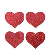 Pastease Premium Petites Glitter Heart - Red O/S Pack of 2 Pair