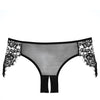 Adore Lavish & Lace Crotchless Panty Black O/S