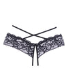 Adore Dare Me Cross Waist Open Lace Panty Black O/S