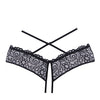 Adore Crayzee Open Panty w/Criss Cross Waist Straps & Lace Black O/S