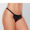 Adore Black Tie Mesh Front w/Flounce Open Bow Back Panty Black O/S