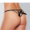 Adore Black Tie Mesh Front w/Flounce Open Bow Back Panty Black O/S