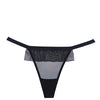 Adore Black Tie Mesh Front w/Flounce Open Bow Back Panty Black O/S