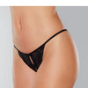 Adore Secrets Double Mini Bow Detail Open Back Lace Panty Black O/S