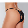 Adore Secrets Double Mini Bow Detail Open Back Lace Panty Black O/S