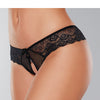 Adore Foreplay Lace & Mesh Front Open Panty Black O/S
