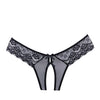 Adore Foreplay Lace & Mesh Front Open Panty Black O/S