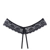 Adore Foreplay Lace & Mesh Front Open Panty Black O/S