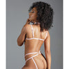 Adore Ciara Strappy Choker Bralette & Gartered Ouverte Panty Pink O/S
