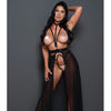 Adore Mademoiselle Moi Harness Teddy Dress w/Attached Open Panty Black O/S