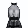 Adore Be My Baby Sheer Mesh Harness Babydoll & Open Panty Black O/S