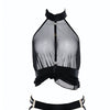 Adore Be My Baby Sheer Mesh Harness Babydoll & Open Panty Black O/S