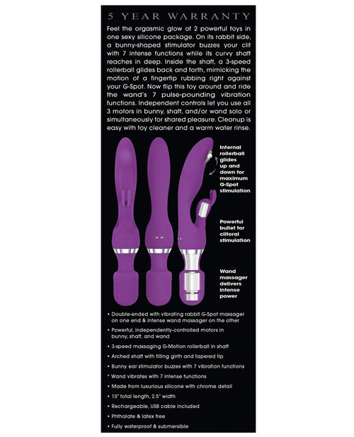 Adam & Eve Eve's The G Motion Rabbit Wand - Purple