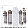 Adam & Eve Vibrating Penis Sleeve Kit - Smoke/Clear