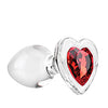 Adam & Eve Red Heart Gem Glass Plug - Medium