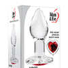 Adam & Eve Red Heart Gem Glass Plug - Small